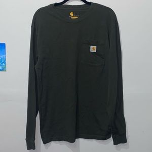 Carhartt Original Fit Long Sleeve Pocket Shirt - Dark Green - Mens Sz S